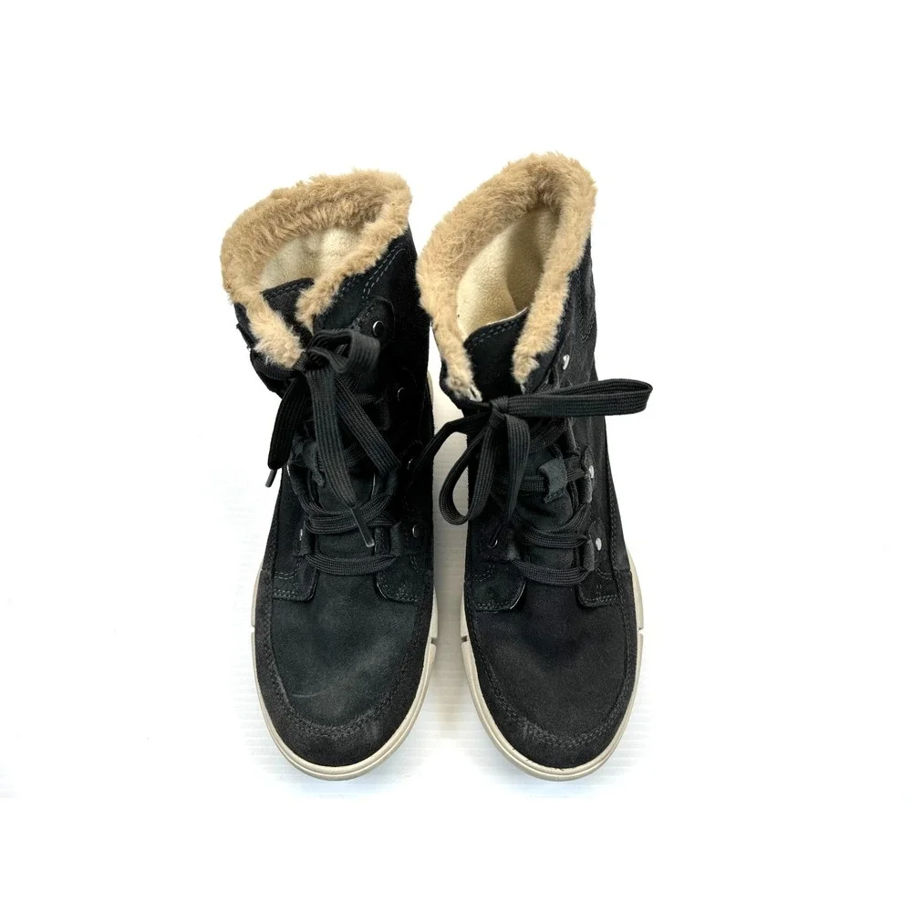 Sorel Explorer II Joan Faux‎ Fur Waterproof Boots Women 7 Lace-up Suede Ankle